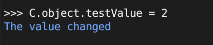 Example of running the prior code to call a function when the value changes in the Python Console