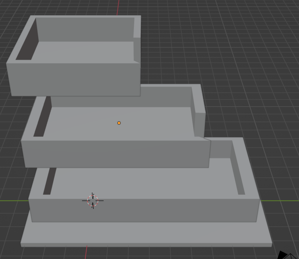 Create base structure. Start with a flat cube under the base.