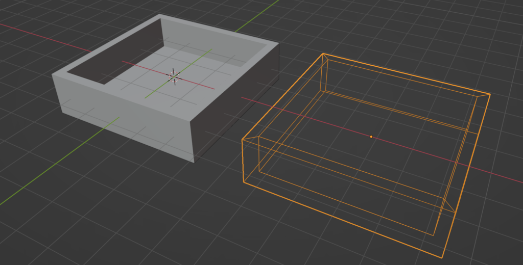 Shows the basic shape of the box once extruded.