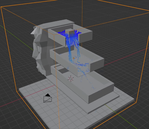 Final water fountain Blender fluid simulation.