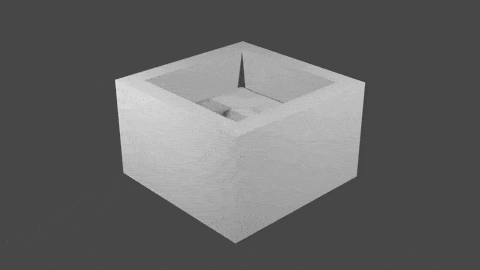 fluid and rigid body simulation with a bigger splash