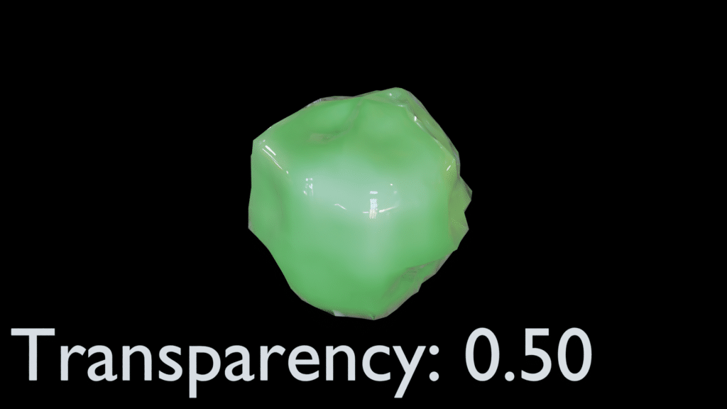 Render Comparison: Alien OSL Shader with different levels of transparency