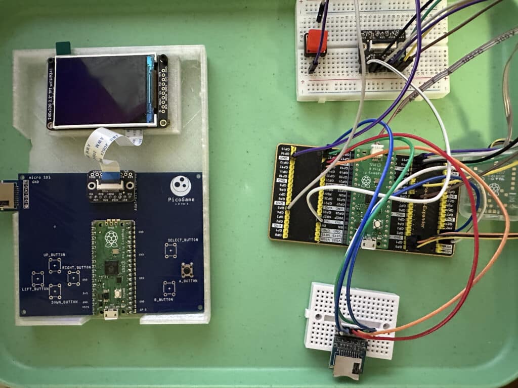 Breadboard and PCB versions of the PicoGame